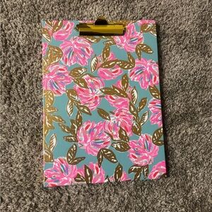 Lilly Pulitzer Floral Clipboard Notepad with Pink and Gold Accents
